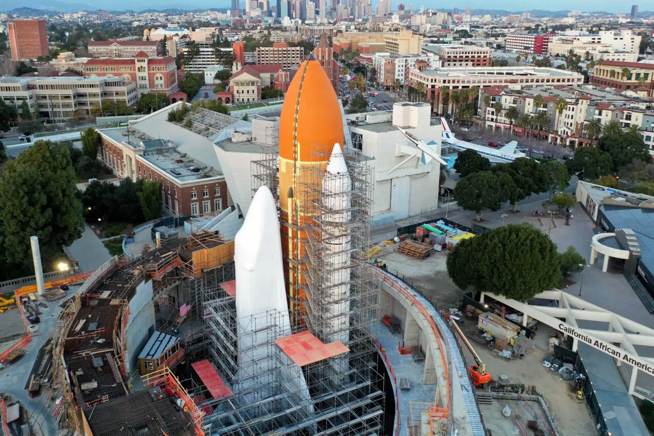 Milestone reached for Endeavour shuttle exhibit at California Science Center