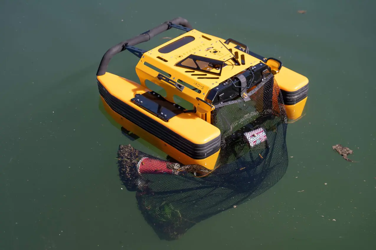 Remote-controlled marine robot cleans trash from Long Beach waters