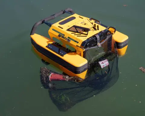 Remote-controlled marine robot cleans trash from Long Beach waters