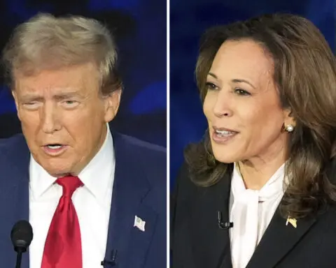 Harris team warns CEOs that Trump is a threat to economy, while Trump says tariffs can drive growth