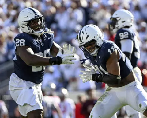 Will Howard throws for 2 touchdowns and No. 4 Ohio State fends off No. 3 Penn State 20-13