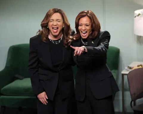 Kamala Harris speaks to Maya Rudolph’s Kamala Harris on SNL