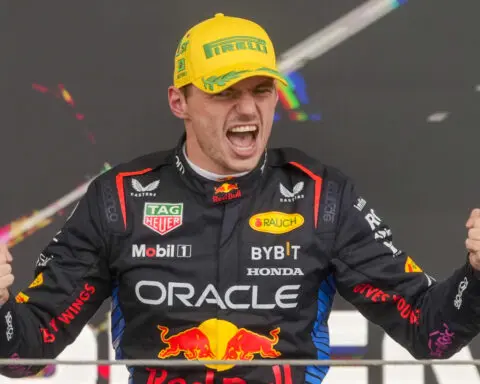 Red Bull's Verstappen nears 4th straight F1 title after winning Brazilian Grand Prix under rain