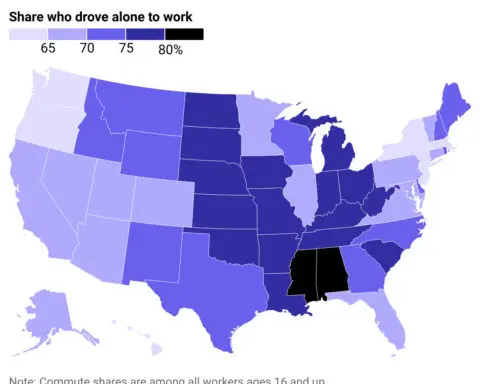 Lonely road: These are the states where people drive to work alone the most