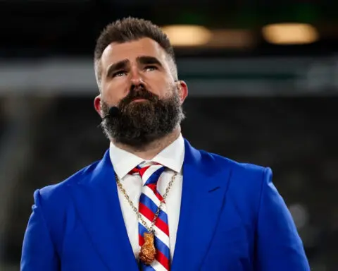 ‘I’m not proud of it’: Jason Kelce apologizes after video shows him spiking a cellphone after fan used a homophobic slur