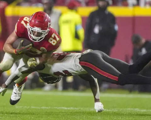 Taylor Swift watches Travis Kelce and the Chiefs play Buccaneers after wrapping US leg of Eras Tour