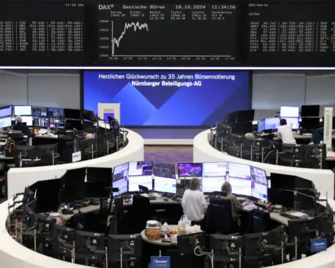 European shares rebound on tech boost; FTSE slips on BoE inflation warning