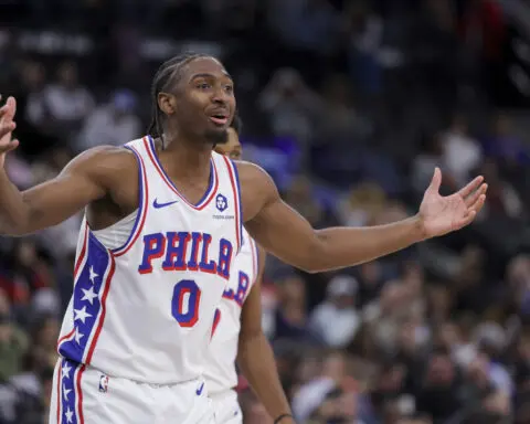 76ers All-Star guard Tyrese Maxey out with hamstring injury, AP source says