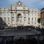 Bridge offers unique view of Rome's Trevi fountain during conservation work