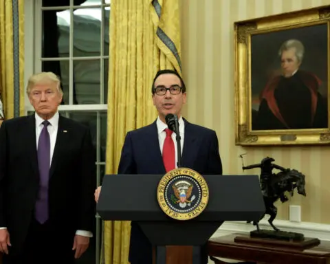 Mnuchin won't rejoin Trump administration, but has advice on sanctions, debt