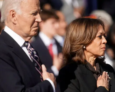 Biden, Harris honor veterans in first event after US election loss