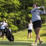 Caitlin Clark steps off the court and onto the fairway to play in an LPGA pro-am