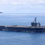 U.S. aircraft carrier joins military drills with South Korea and Japan