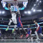 With key teammates out, Giannis Antetokounmpo steps up with 59 points to lead Bucks over Pistons