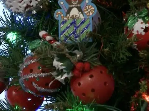 Serving up holiday joy: Iowa woman turning broken pickleballs into ornaments
