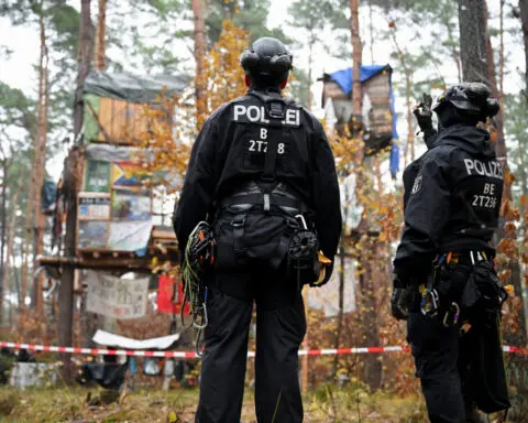 Tesla plant protesters hold out in trees as German police clear camp