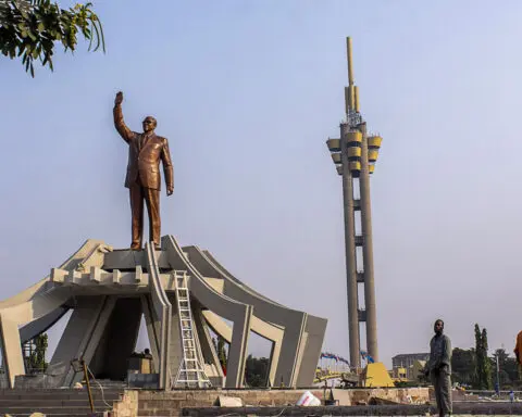 The mausoleum holding Congo independence hero Lumumba's gold-capped tooth is vandalized