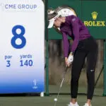 Narin An leads with a 64 in the wind as Nelly Korda struggles in LPGA finale