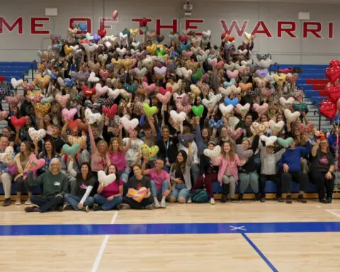 High school students help nonprofit make pillows for breast cancer patients, survivors