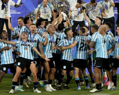 Argentina's Racing wins its first Copa Sudamericana championship by beating Brazil's Cruzeiro 3-1