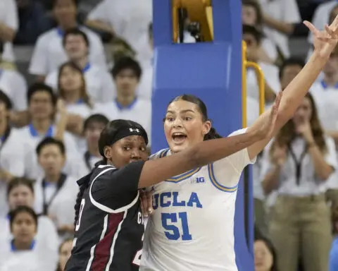 No. 1 South Carolina women stunned by fifth-ranked UCLA 77-62, ending Gamecocks' 43-game win streak