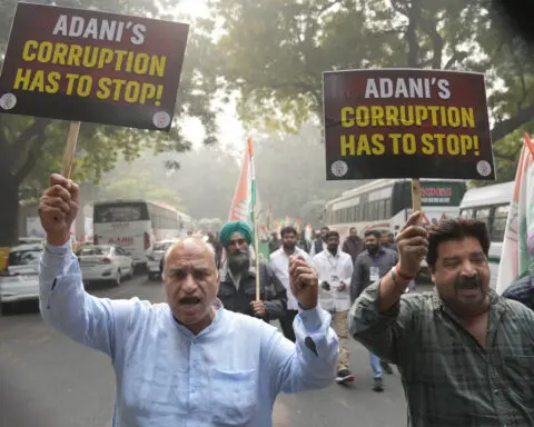 India's opposition protests against billionaire facing US bribery and fraud charges