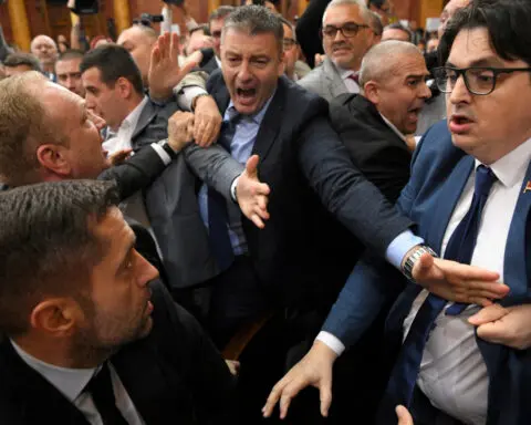 Brawl erupts in Serbian parliament