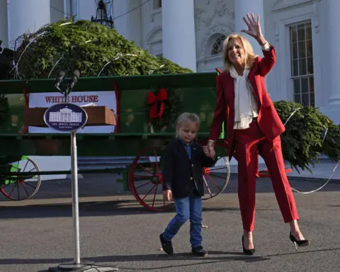 Biden opens final White House holiday season with turkey pardons and first lady gets Christmas tree