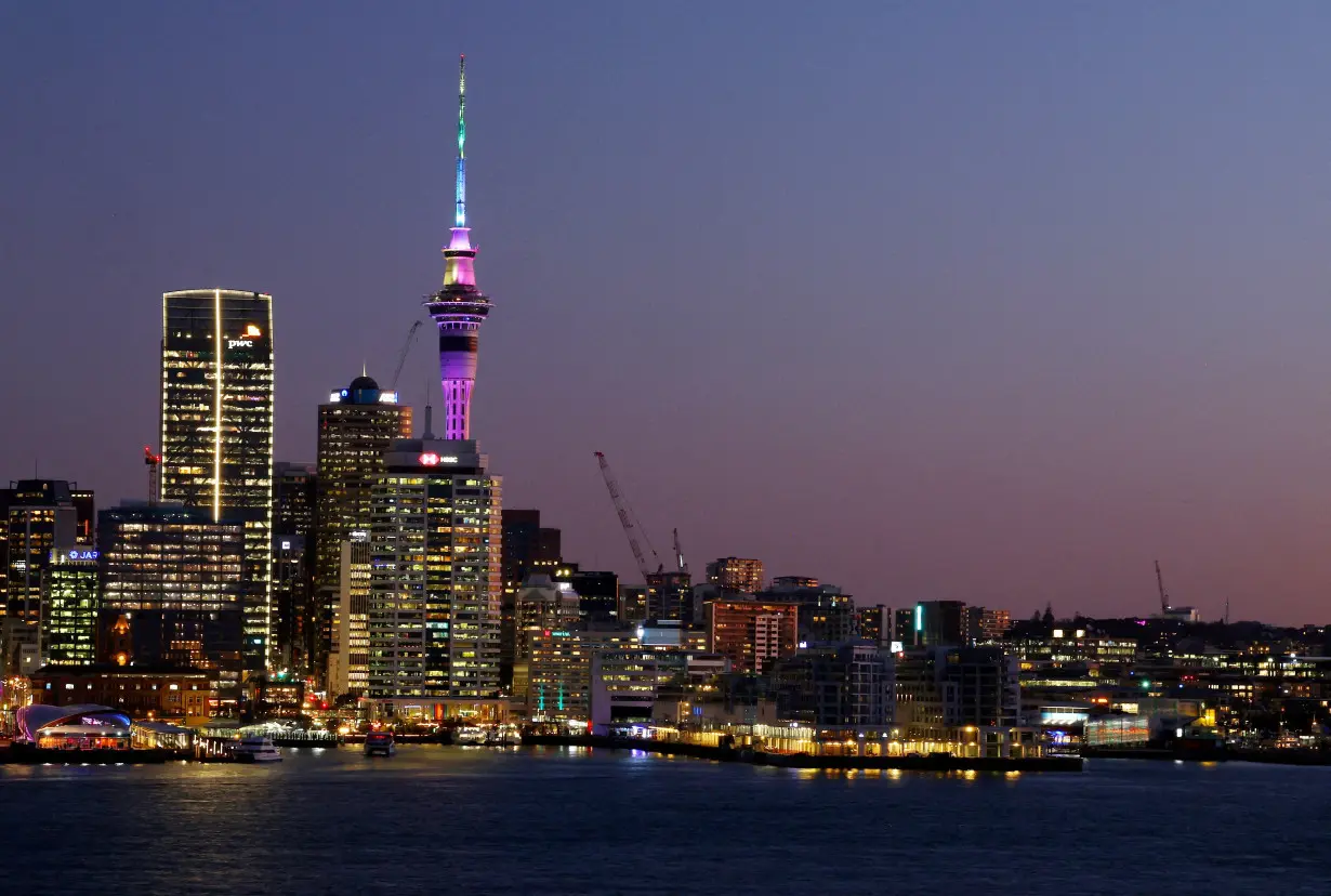 FILE PHOTO: Auckland's skyline is seen at sunset