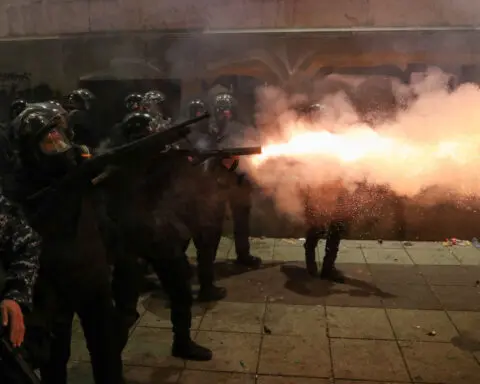 Police, pro-EU Georgians clash for second night at protests over accession freeze