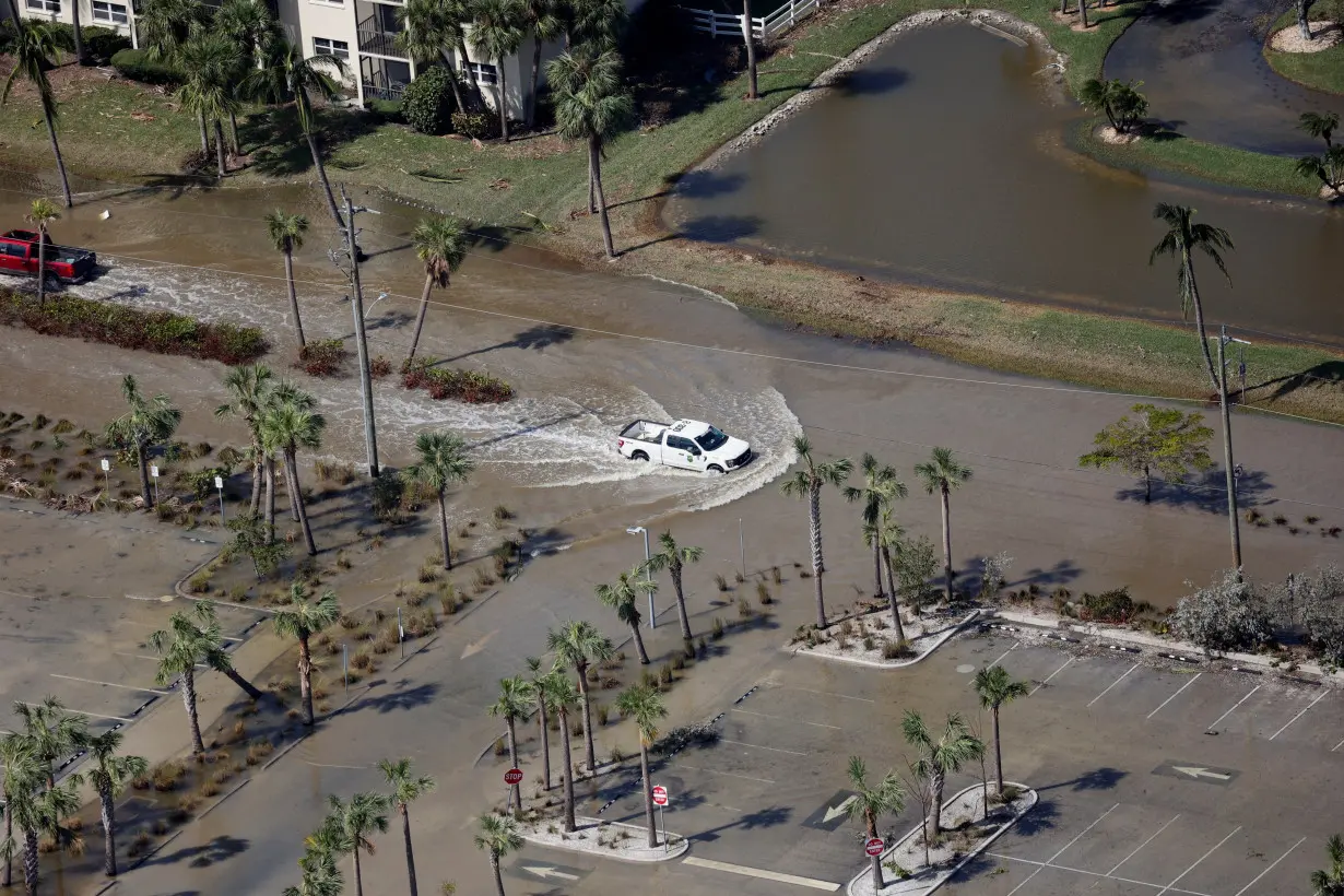 Aftermath of Hurricane Milton's landfall, in Siesta Key