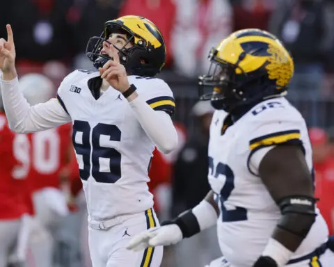 Michigan upsets No. 2 Ohio State 13-10 for Wolverines' 4th straight win over bitter rival