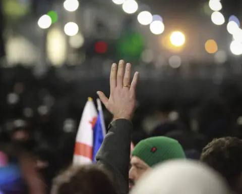 Protesters gather for third night of demonstrations after Georgia announces suspension of EU talks