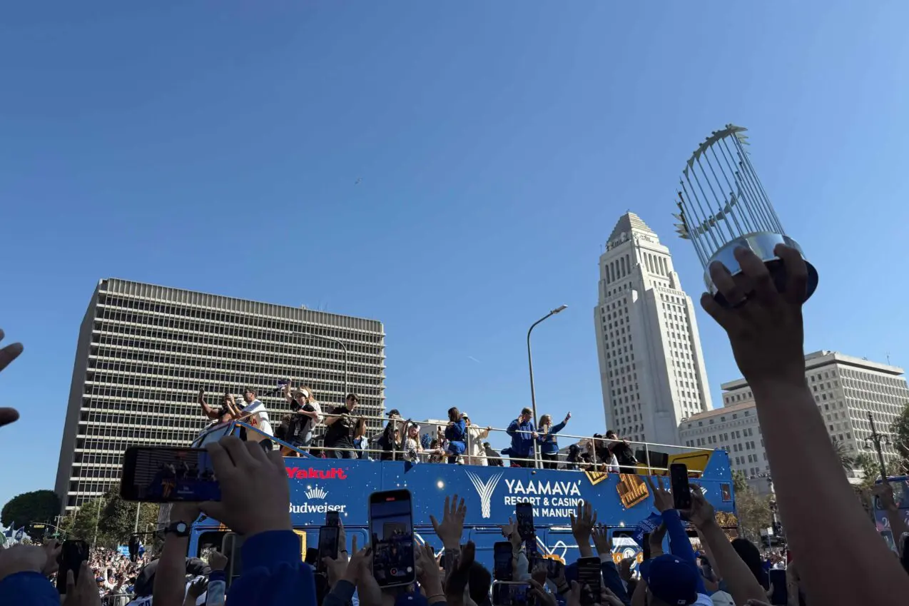 ‘We earned it,’ Dodgers fan says as thousands flock to parade in downtown L.A.