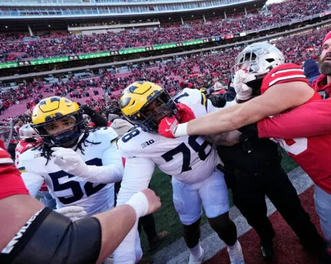 ‘Unsportsmanlike’ flag planting causes chaos over college football rivalry weekend