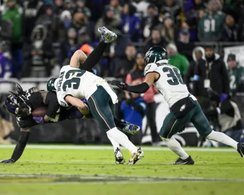 Philadelphia defense, Tucker's misses help the Eagles to a 24-19 win in their showdown with Ravens