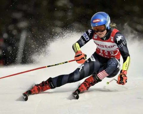 Mikaela Shiffrin feeling ‘more human’ after crashing out in giant slalom event