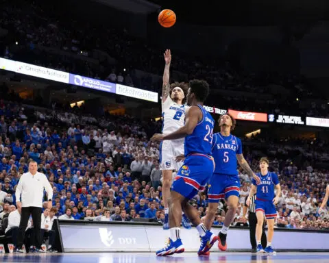 Unranked Creighton defeats No. 1 Kansas in huge night of upsets in college basketball