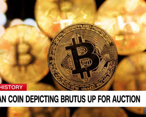 Roman coin depicting Brutus up for auction