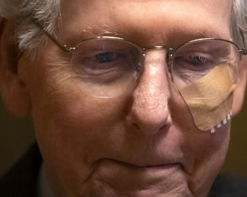 McConnell falls and sprains wrist after GOP luncheon, colleague says he is 'fine'