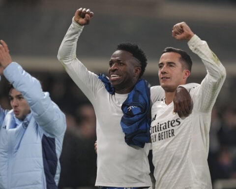 Mbappe, Vinicius and Bellingham on target as Real Madrid beats Atalanta 3-2. Liverpool wins again