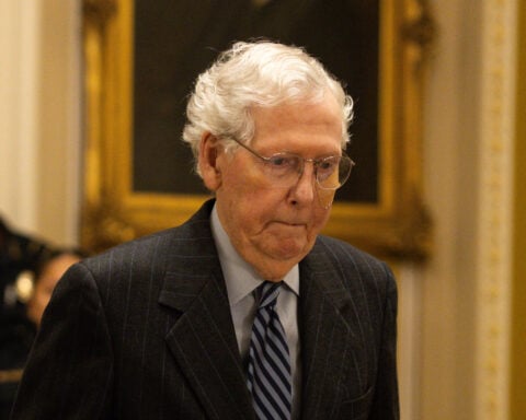 Republican Senator Mitch McConnell suffers minor injury in fall at U.S. Capitol
