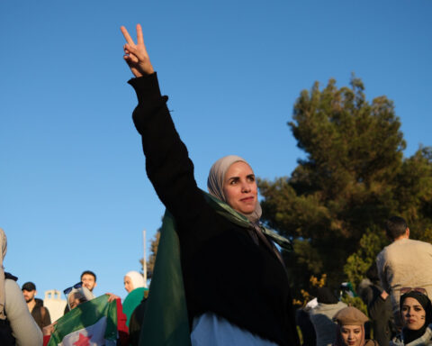 ‘The donkey is gone’: Syrians hit the streets to mark a momentous week