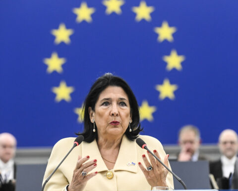 Georgia's outgoing president urges EU to use more leverage to back protesters
