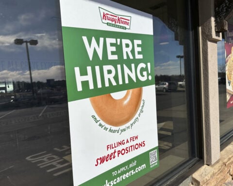 US applications for unemployment benefits come back down after last week's big rise