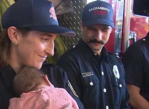 'She is a miracle baby': Sacramento firefighters reunite with premature baby born on highway