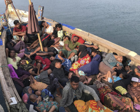 Sri Lanka's navy rescues 102 Rohingya refugees found adrift aboard a fishing trawler