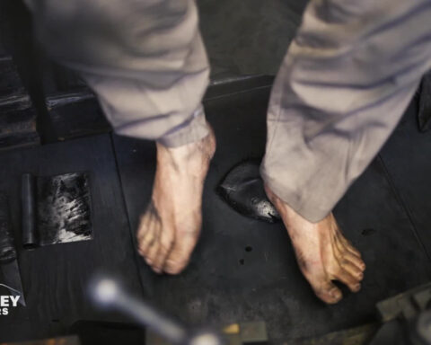 This Japanese calligraphy ink has been made by foot for almost 450 years