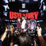 Tyson Fury and Oleksandr Usyk stare at each other for over 11 minutes ahead of heavyweight rematch