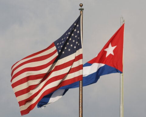 Cuba stages protest at US embassy over sanctions